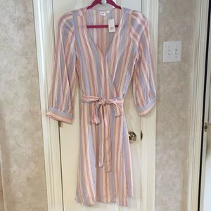 Gap Striped Wrap Dress Size S
